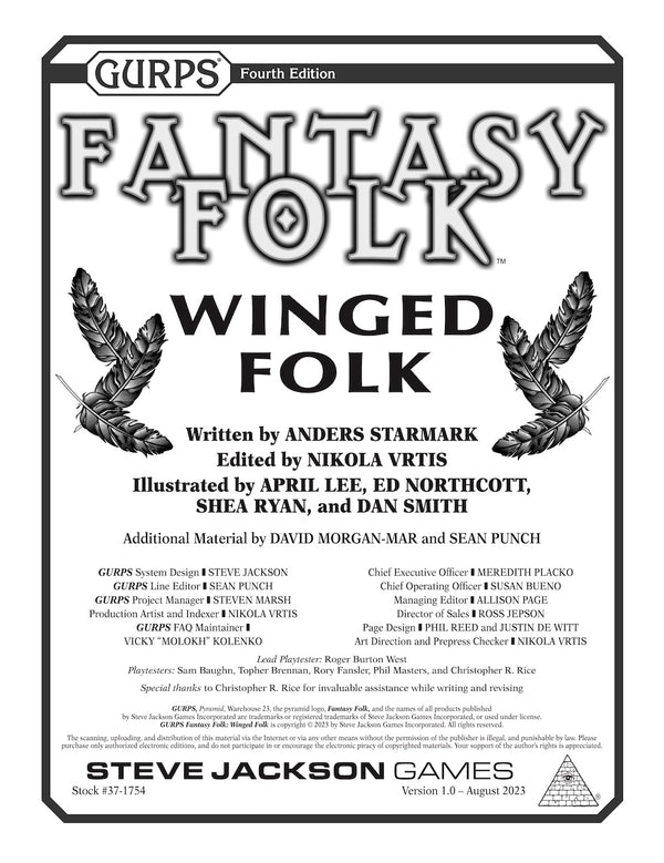 GURPS Fantasy Folk: Winged Folk